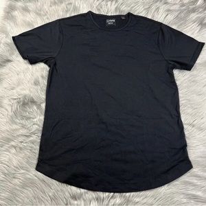 Cuts Mens Curve Hem Black T Shirt Basic Size Large